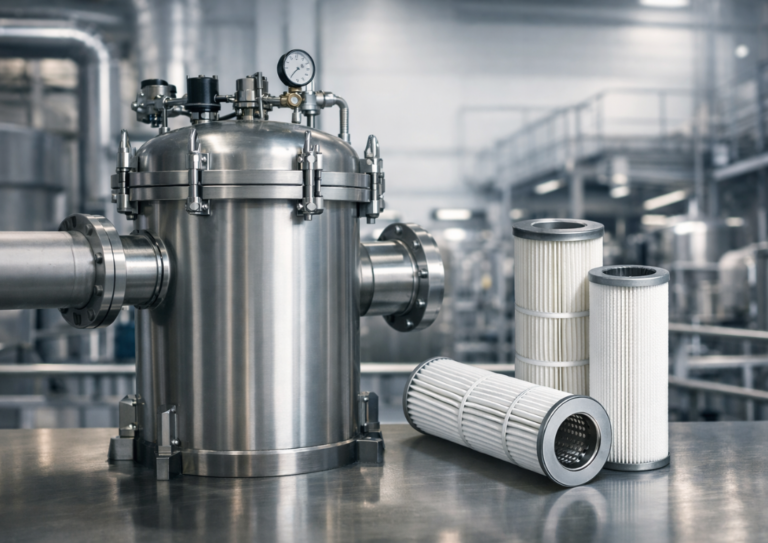 Cartridge filter systems in industrial process