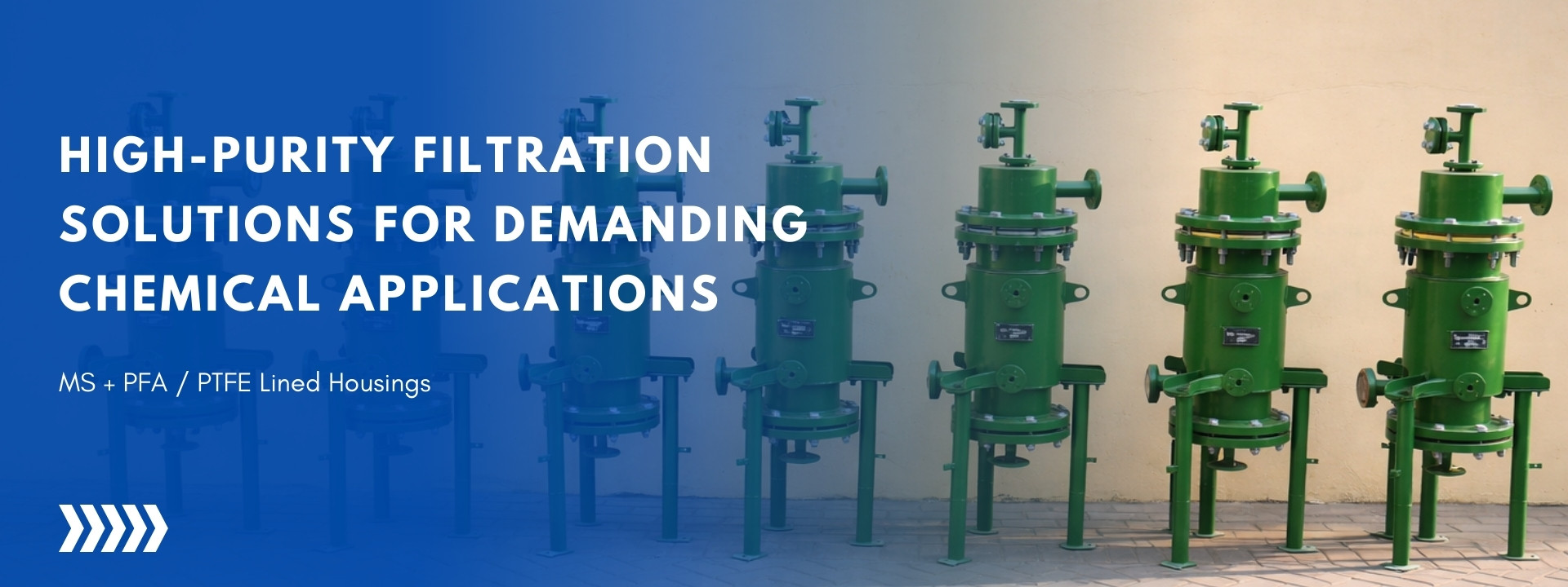 High purity PTFE lined filter housing UK for chemical applications