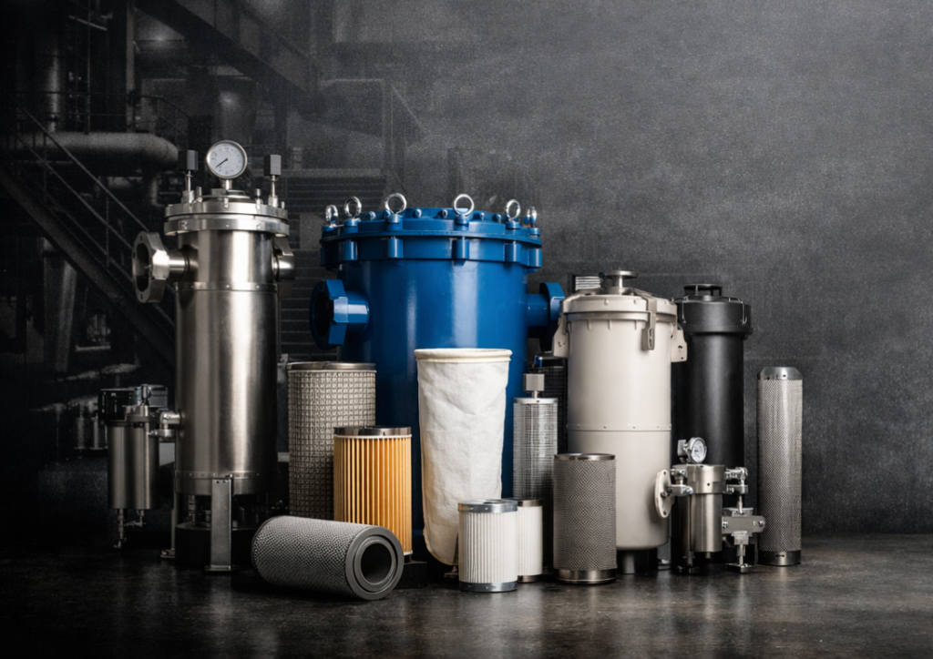 Industrial gas Filters UK process showing removal of dust moisture and contaminants inside filter housing